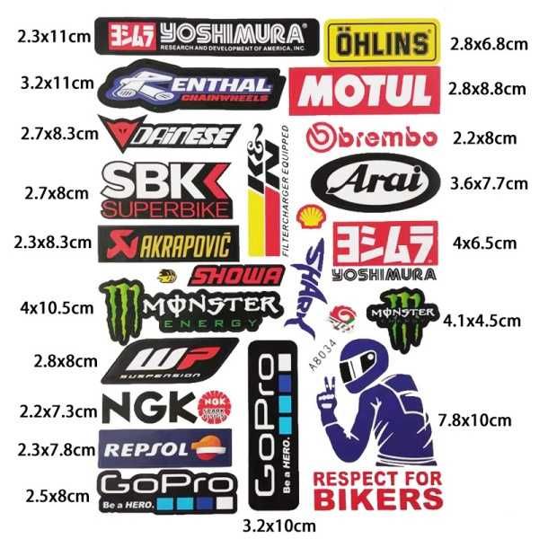 Мото светлоотразителни стикери- сет