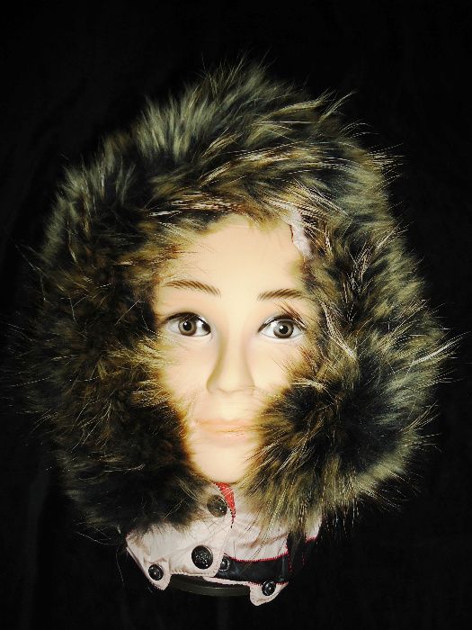 Pufoaica lunga dama gluga detasabila blana vulpe geaca femei puf gasca