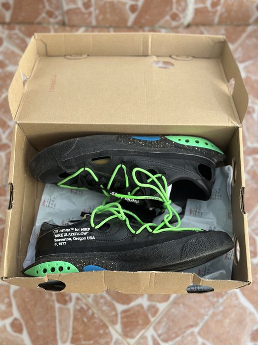 Nike Blazer Low Off-White Black Electro Green Оригинални! DH7863-001