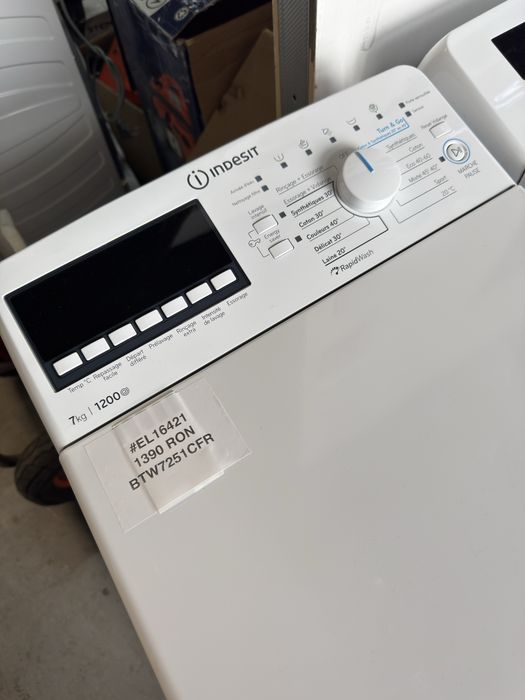 Masina de spalat rufe verticala 7kg Indesit BTW7251CFR factura si garantie 12 luni