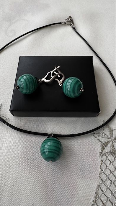 Винтаж Серебро Малахит