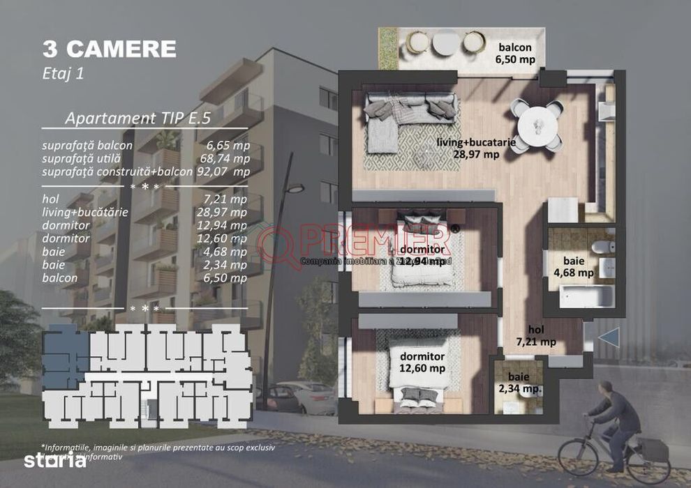 Ocazie ! Dealul Alunis - 3 camere