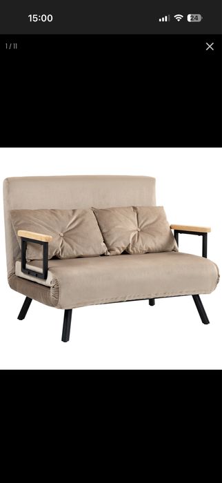 Canapea Pat cu Spătar Reglabil pe 5 Nivele , Maro , HOMCOM