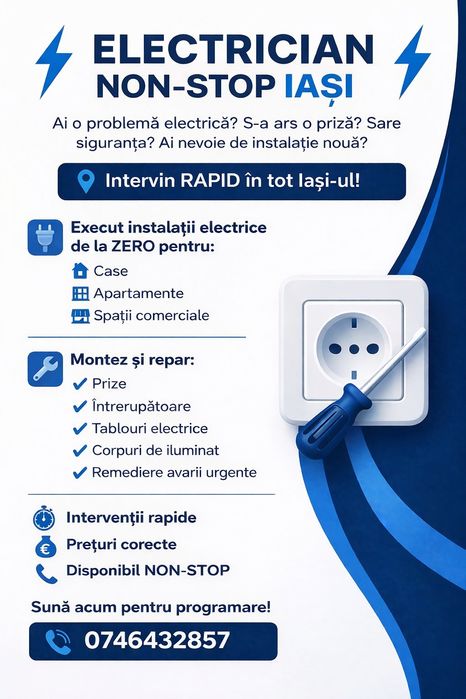 Electrician non stop  Iasi