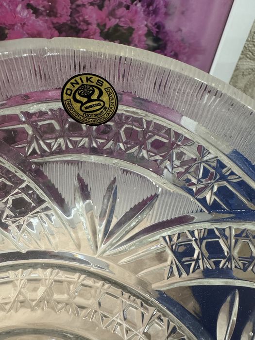 Новая хрустальная ваза доя фруктов Оникс