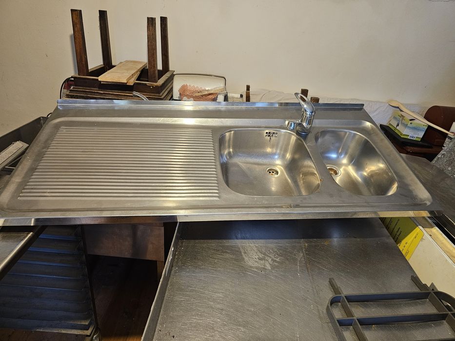 Vand chiuveta dubla inox cu baterie inclusa