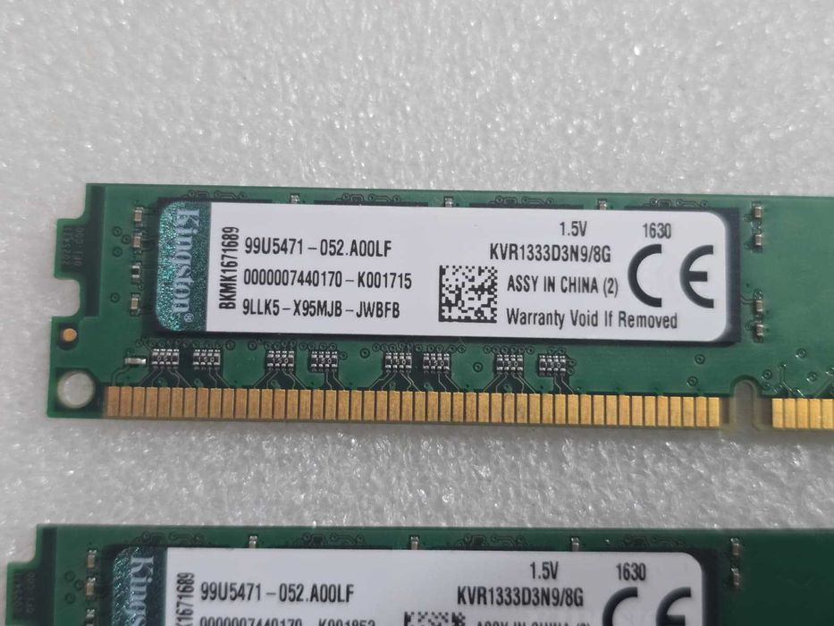 Kit Memorie RAM Kingston ValueRAM 16GB (2x8GB) DDR3 1333MHz CL9 1.5V KVR1333D3N9/8G