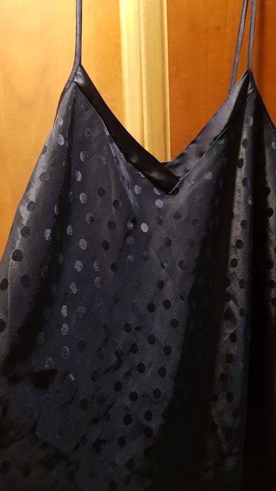 Lenjerie intima set rosu, camasa de noapte matase si voal