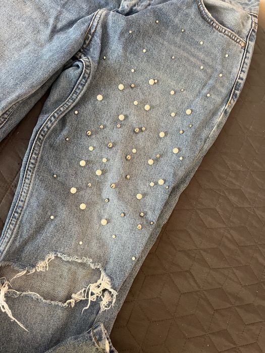 Дамски дънки с камъчета Zara