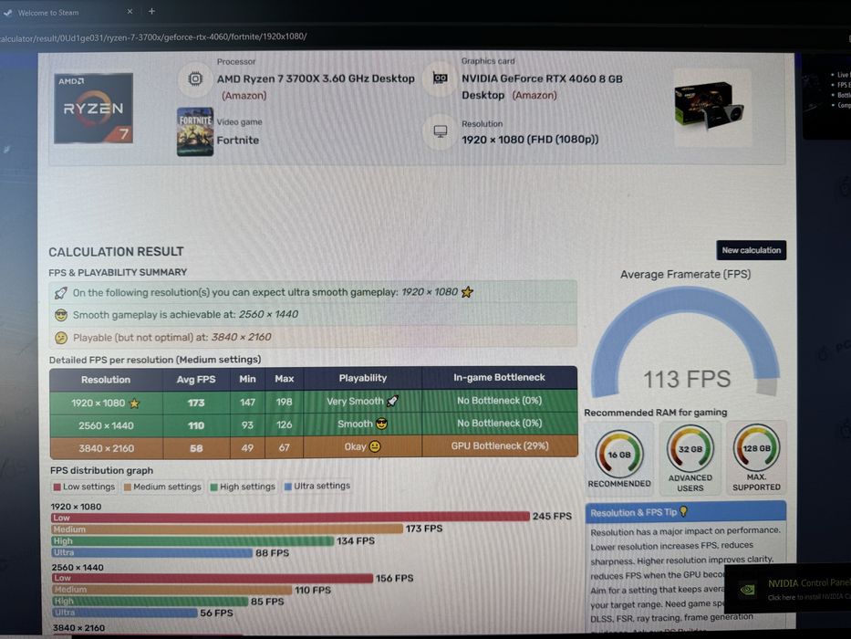 PC GAMING – RTX 4060 + Ryzen 7 3700X