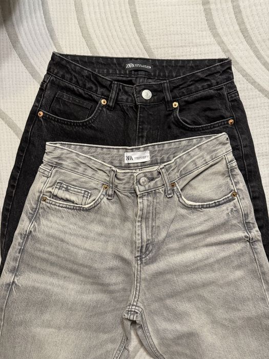 Джинсы Zara серые и черные