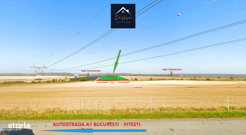 Oportunitate-Teren intravilan-5 ha-langa Pitesti - Parc Fotovoltaic