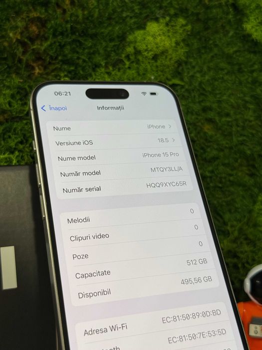 iPhone 15 Pro Natural Titanium 512GB, 86% Baterie #7031