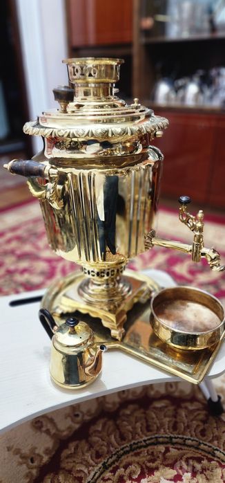 Самовар на 12 литров литый латунь