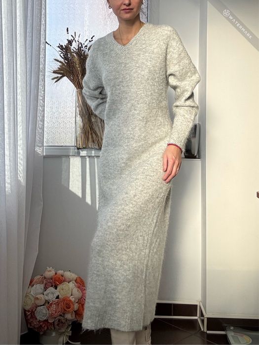 Rochie lunga zara , culoare gri - marimea M - noua cu eticheta