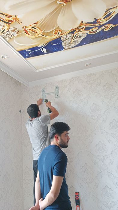 Установка  кондиционер. Kondisaner órnatish