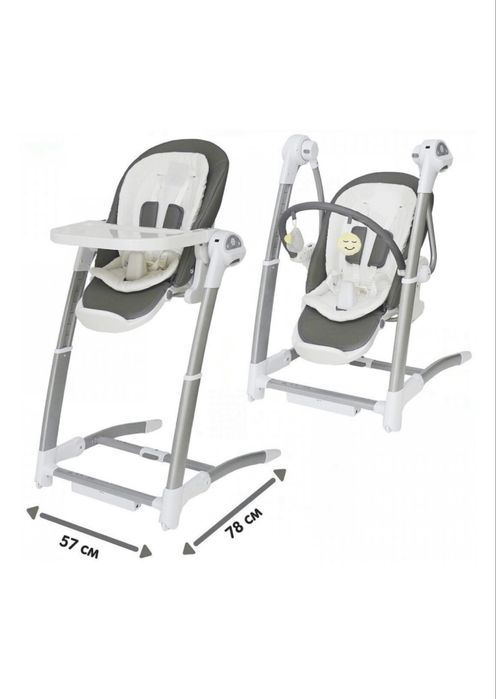 Электрокачеля/ стульчик для кормления 3в1