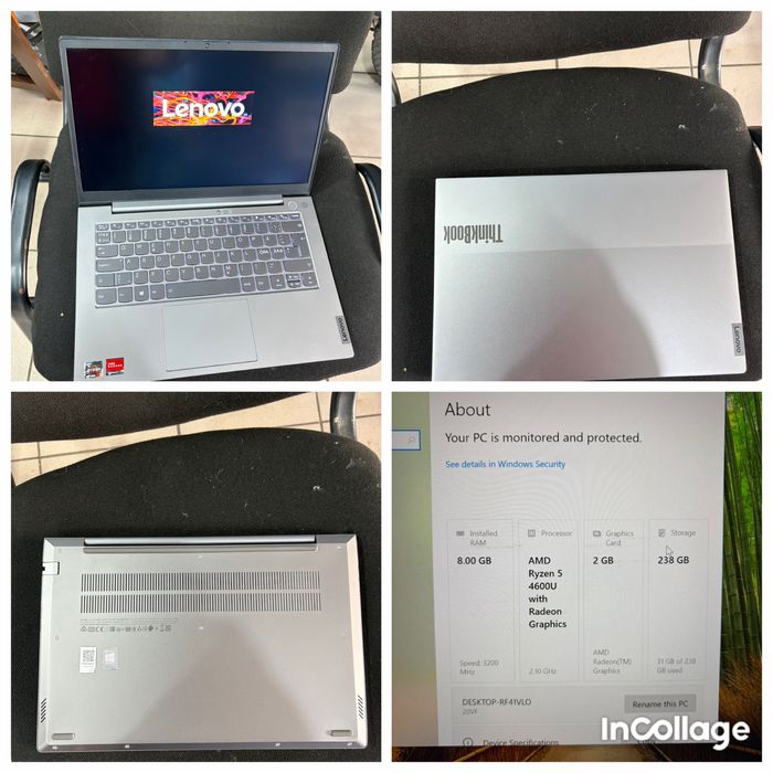 Vand laptop lenovo thinkbook 14 g2 ryzen 5 4600u ram 8gb ssd 256 full hd