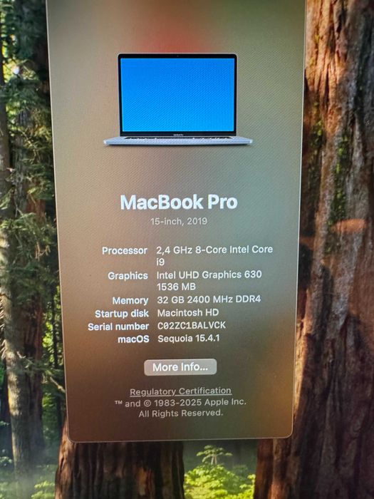 MacBook Pro 15 2019 i9 32GB Radeon 560X 1TB SSD