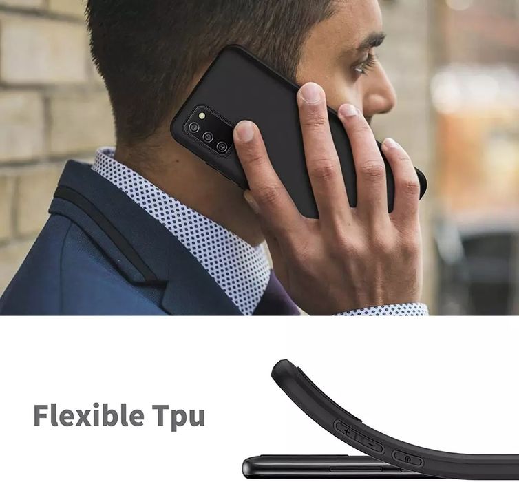 Samsung Galaxy A53 A72 A52 A52s A42 A02s / Тънък черен мат кейс