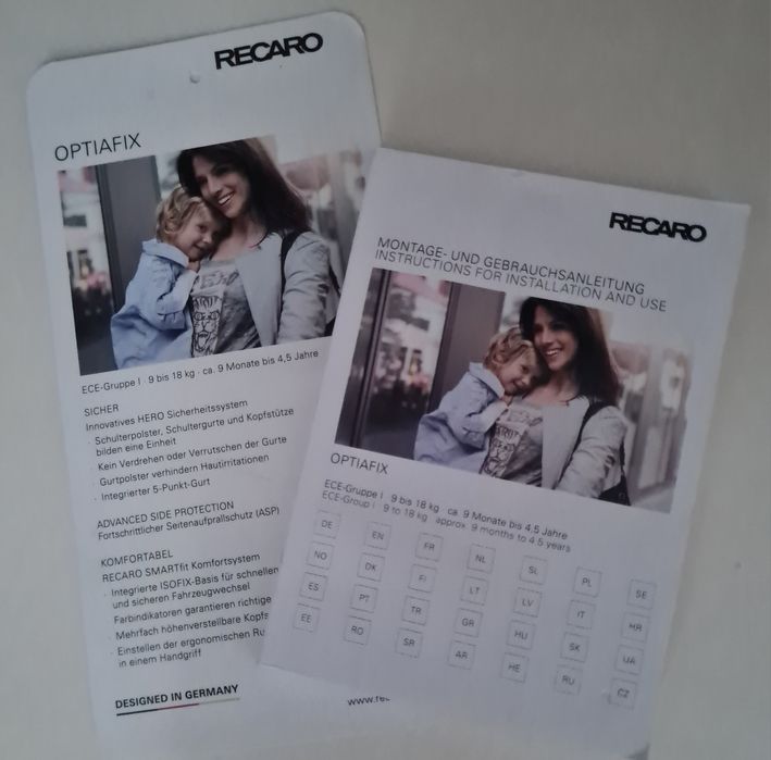 Scaun auto cu Isofix Optiafix Recaro Racing Red