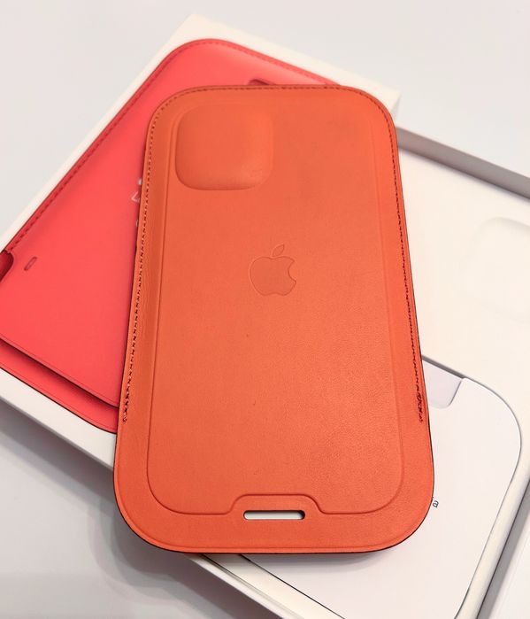 Husă Apple Leather Sleeve iPhone 12 Mini – Pink Citrus – Nouă/Full Box
