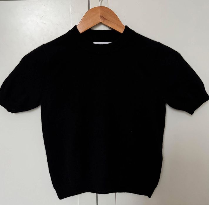 Кашмирена блуза с къс ръкав Zara