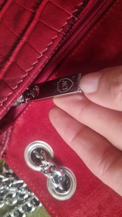 Чанта, естествена кожа, датска марка Leowulff, цвят бордо