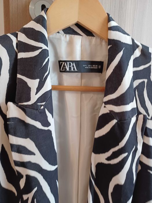 Sacou Zara Alb/Negru