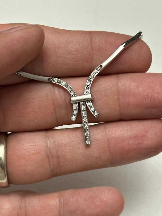 COLIER AUR alb 14K + Cristale Zirconia - 13.8g. - Grecia - 450lei/gr.!