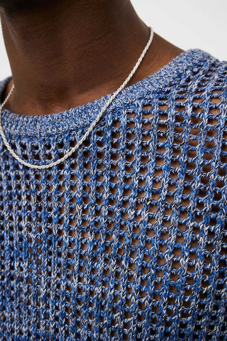 J.Lindeberg, Pulover din tricot de bumbac Glose Loose, Albastru, M