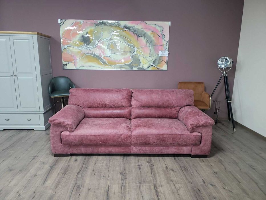 Червен кожен диван тройка "Santino" - телешки бокс