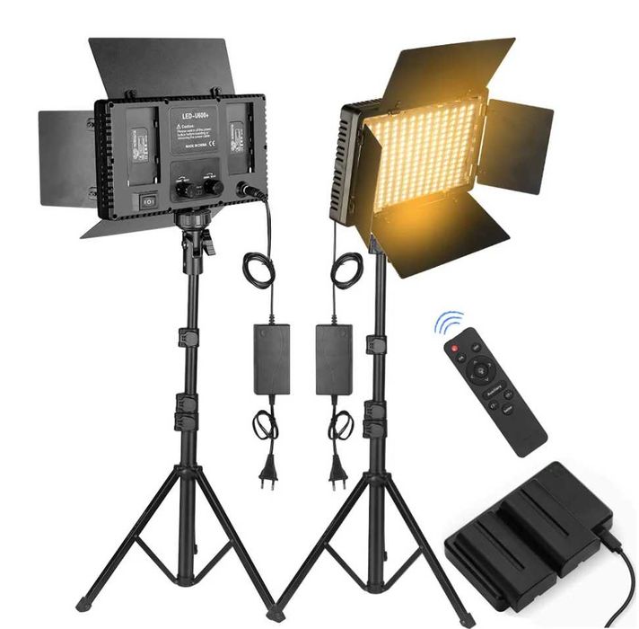 Постоянно LED осветление 50W – LED панел със статив, батерии и дистан.