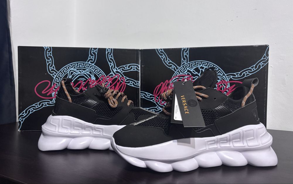 Adidasi Versace Chain Reaction White & Black