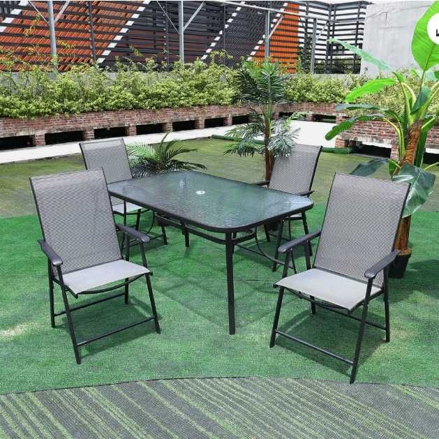 Set Mobilier Masa Dreptunghiulara+4 Scaune Terasa/Gradina JGX-067A