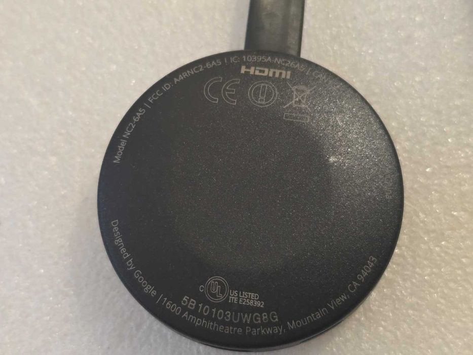 Google Chromecast 2 (Model NC2-6A5), Full HD 1080p, Wi-Fi Dual-Band