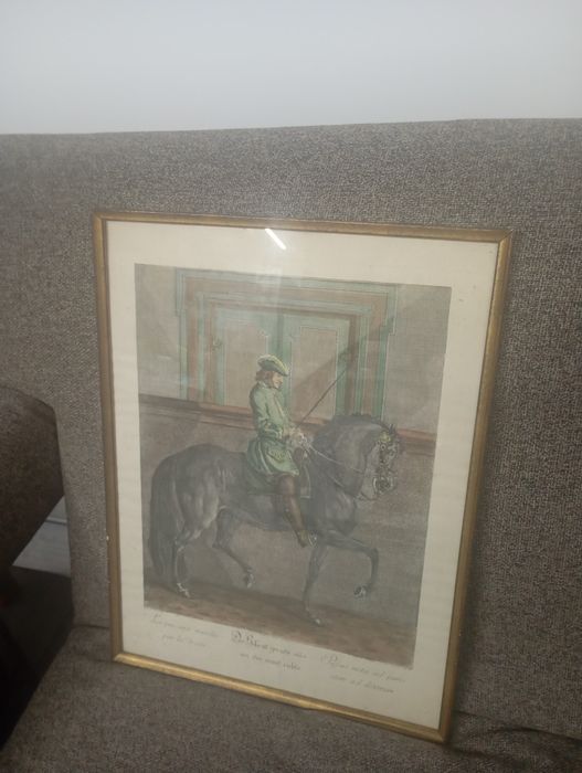 Gravura colorata veche Johann Elias Ridinger