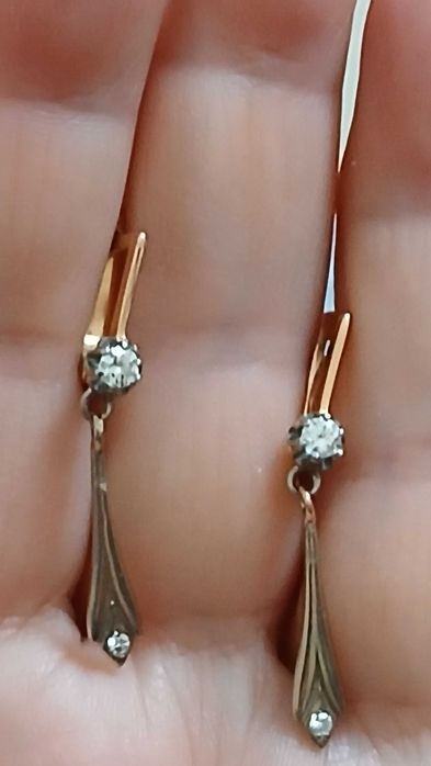 Серьги с бриллиантами. Советские.