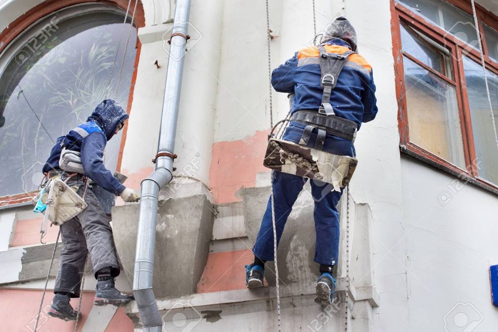 Альпинист услуги. Alpinist xizmatlari Краска работает.Мойка окон