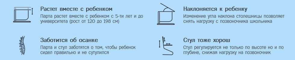 Растущая парта Дэми (Деми)