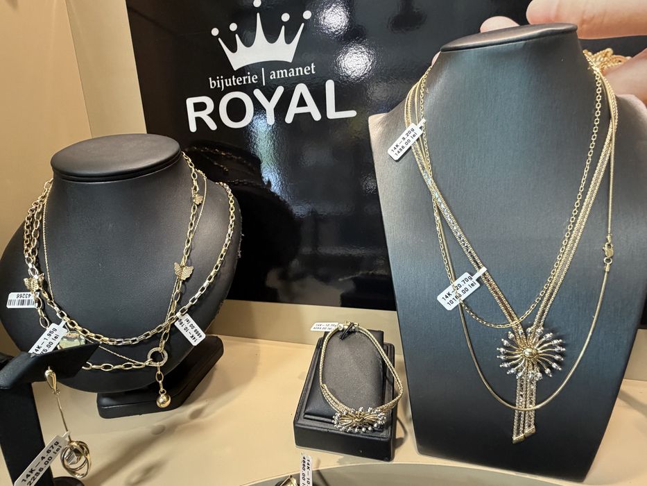 Royal Bijuterii aur 14k 585 lant bratara inel cercei bijuterie dama colier barbat 14 k