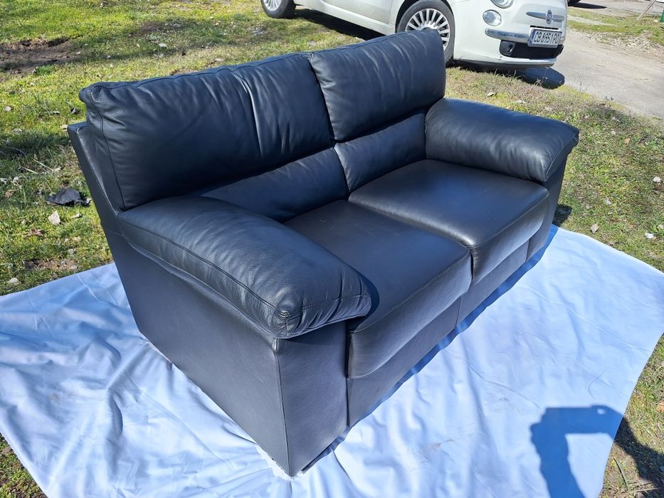 Диван двойка естествена кожа