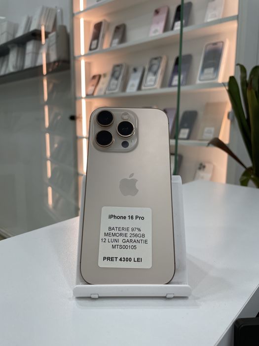 MAGAZIN: vindem iPhone 16 Pro, 256 GB, GARANTIE