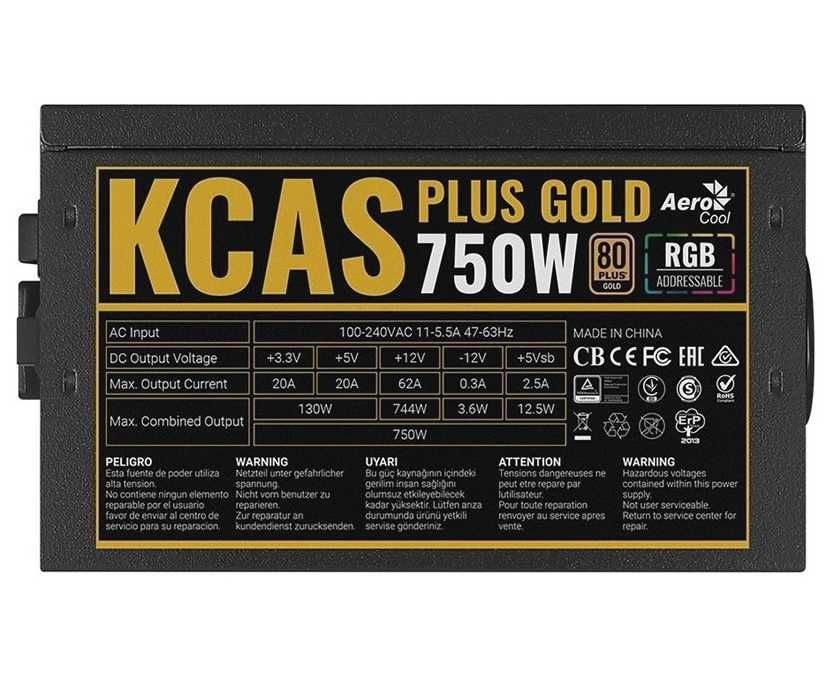 Блок питания AeroCool KCAS Plus Gold 750W RGB