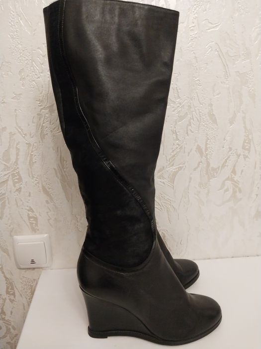 Сапоги кожанные размер 40-й демисезонные осень-весна