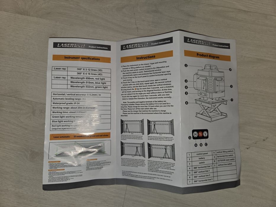 Nivela laser + accesorii + baterii