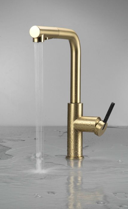 Златен смесител за кухня, изтеглящ се чучур, 2 вида Momi BG  BKM_R73M