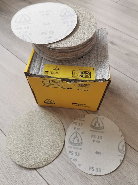 Smirghel orbital Klingspor 150mm cu gauri si fara, granulatii diferite P40, P60, P80, P120, P180, P240, P320, P400