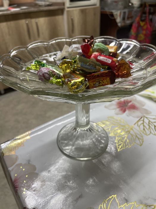 Настольная лампа СССР, фруктовница , хрустальные вазочки