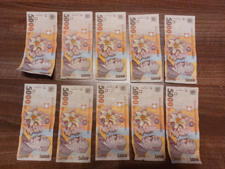 Ofertă 10 bancnote de 5000 lei , an 1998, serii consecutive